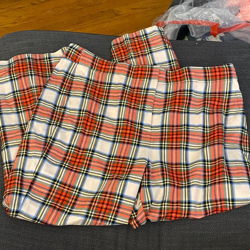 Jcrew Willa cropped pant in Snowy Stewart tartan wool blend - Picture 2 of 8